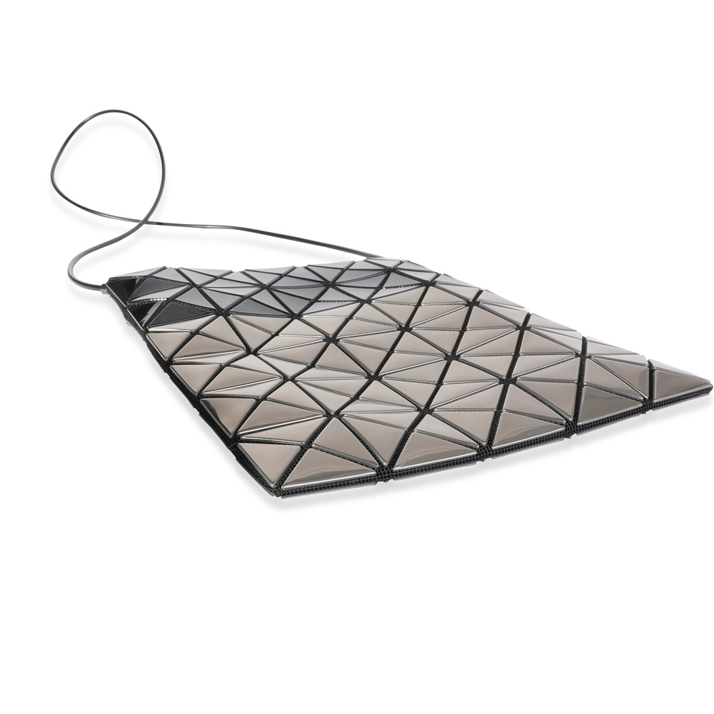 Bao Bao Issey Miyake Gray & Silver Vinyl Prism Mini Pochette Matte - Picture 6 of 7